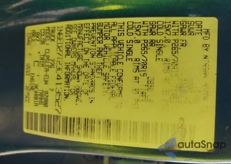 2003 Nissan Frontier Xe-V6 from USA, damaged, VIN 1N6ED27T23C413527